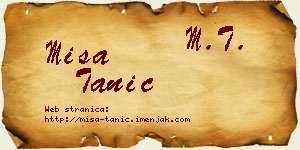 Miša Tanić vizit kartica